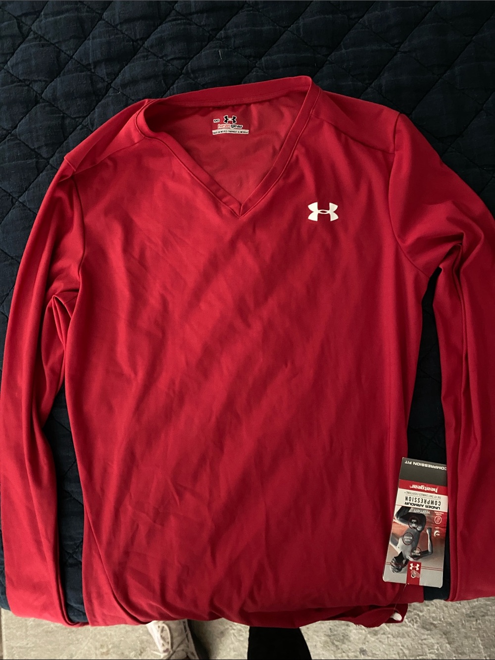 Under Armour Women’s Red V-Neck Long Sleeve Performance Top